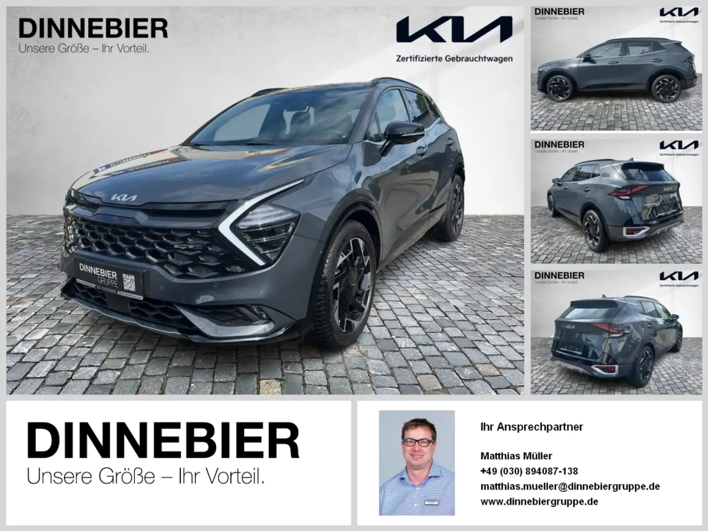 Kia Sportage 1.6T GT-Line Glasdach+360°+LED+Navi Grau - 1