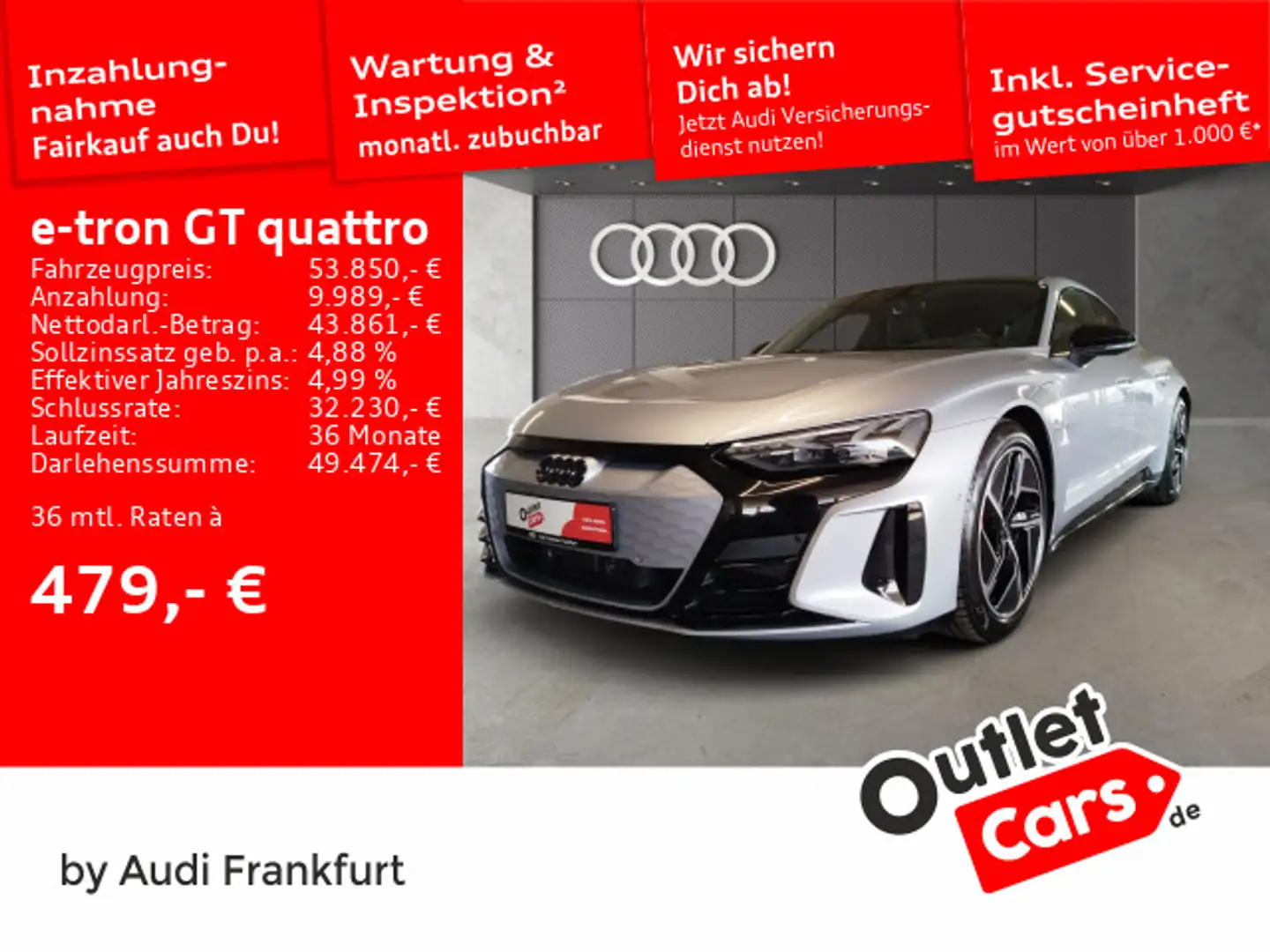 Audi e-tron GT Matrix-LED Navi Panorama B&O a Silber - 1