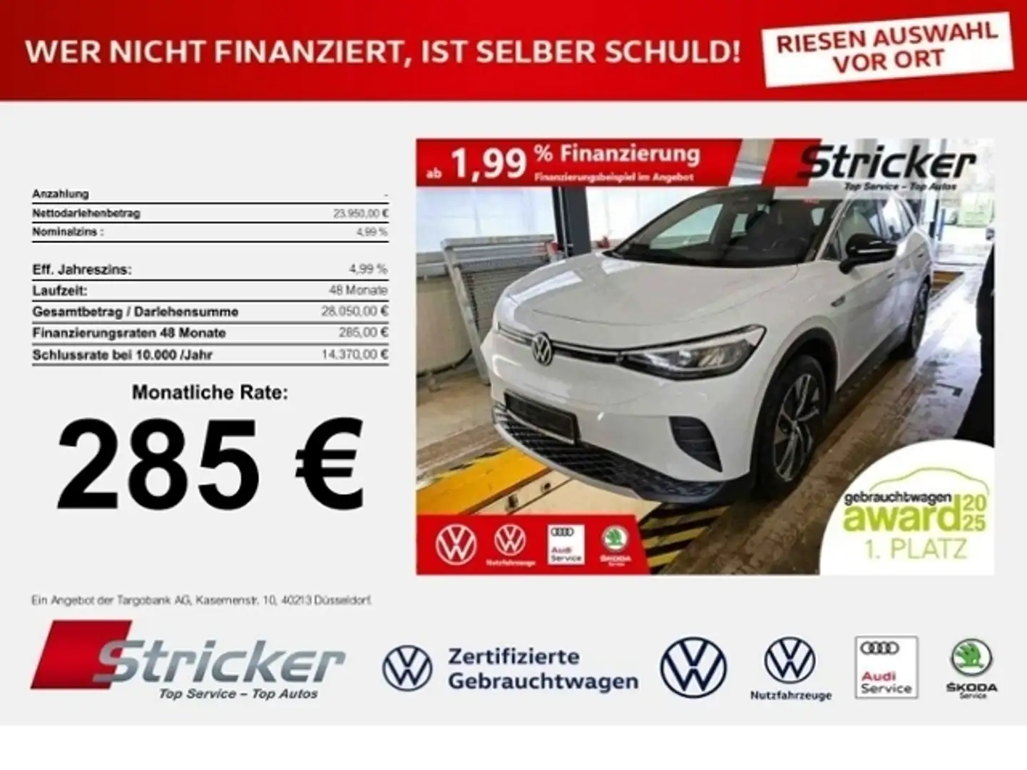 Volkswagen ID.4 1st 285,-ohne Anzahlung AHK ACC Wärmepumpe Weiß - 1
