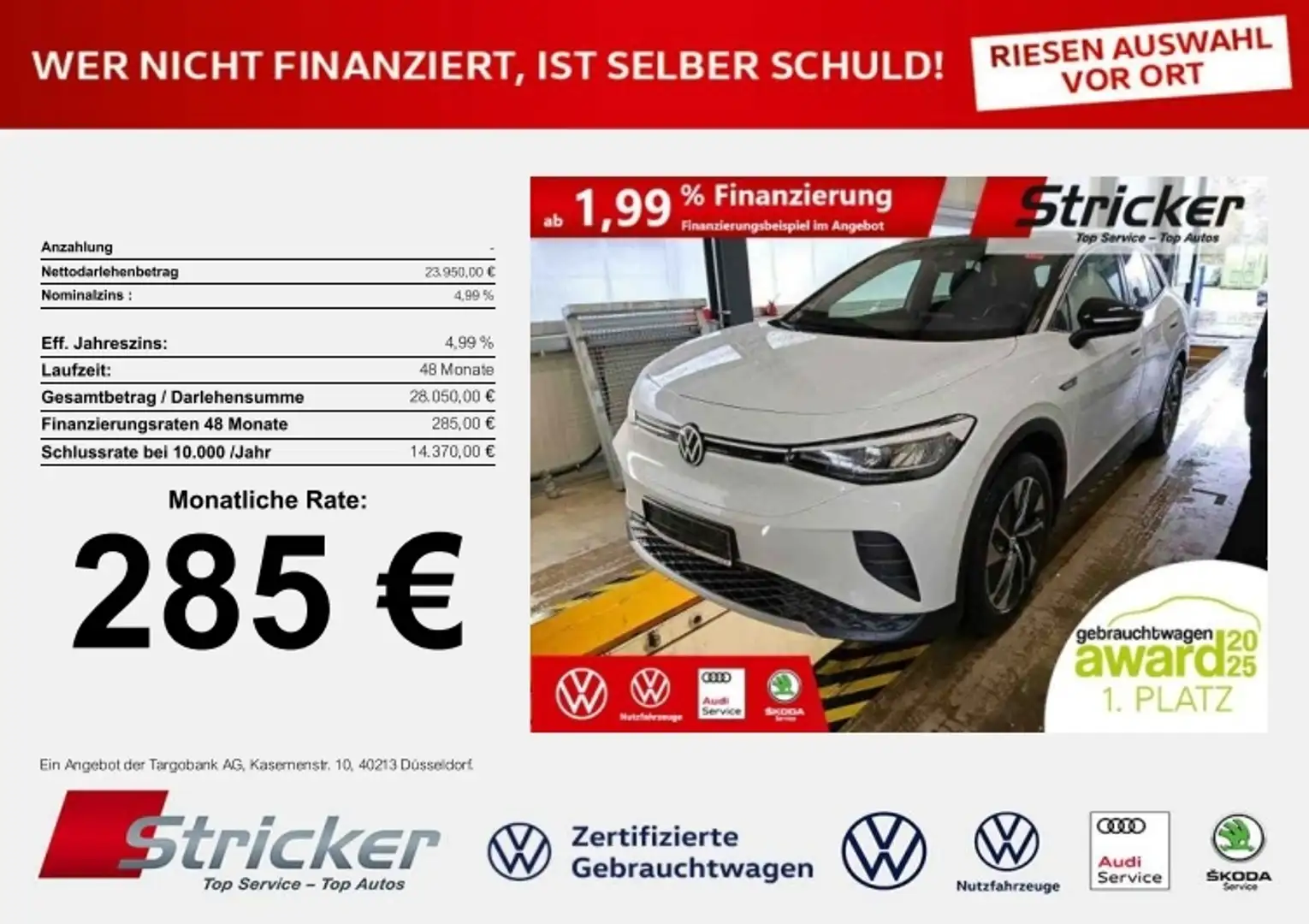 Volkswagen ID.4 1st 285,-ohne Anzahlung AHK ACC Wärmepumpe Weiß - 2