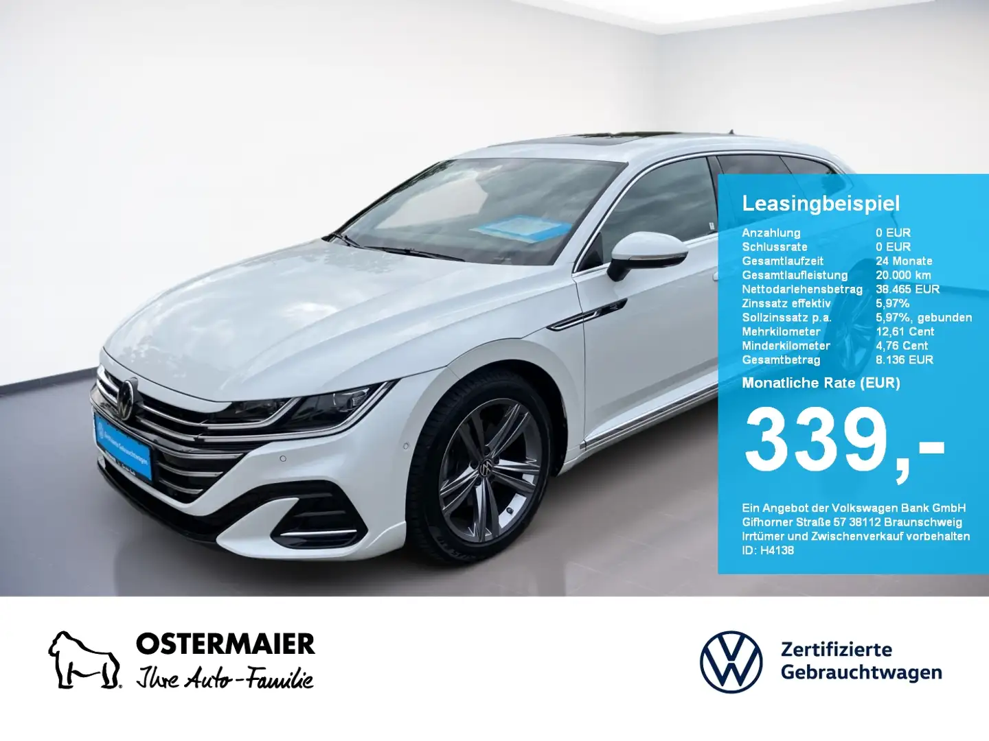 Volkswagen Arteon Shootingbrake R-LINE 2.0TDI 200PS DSG 4M ACC.5J-G. Bianco - 1