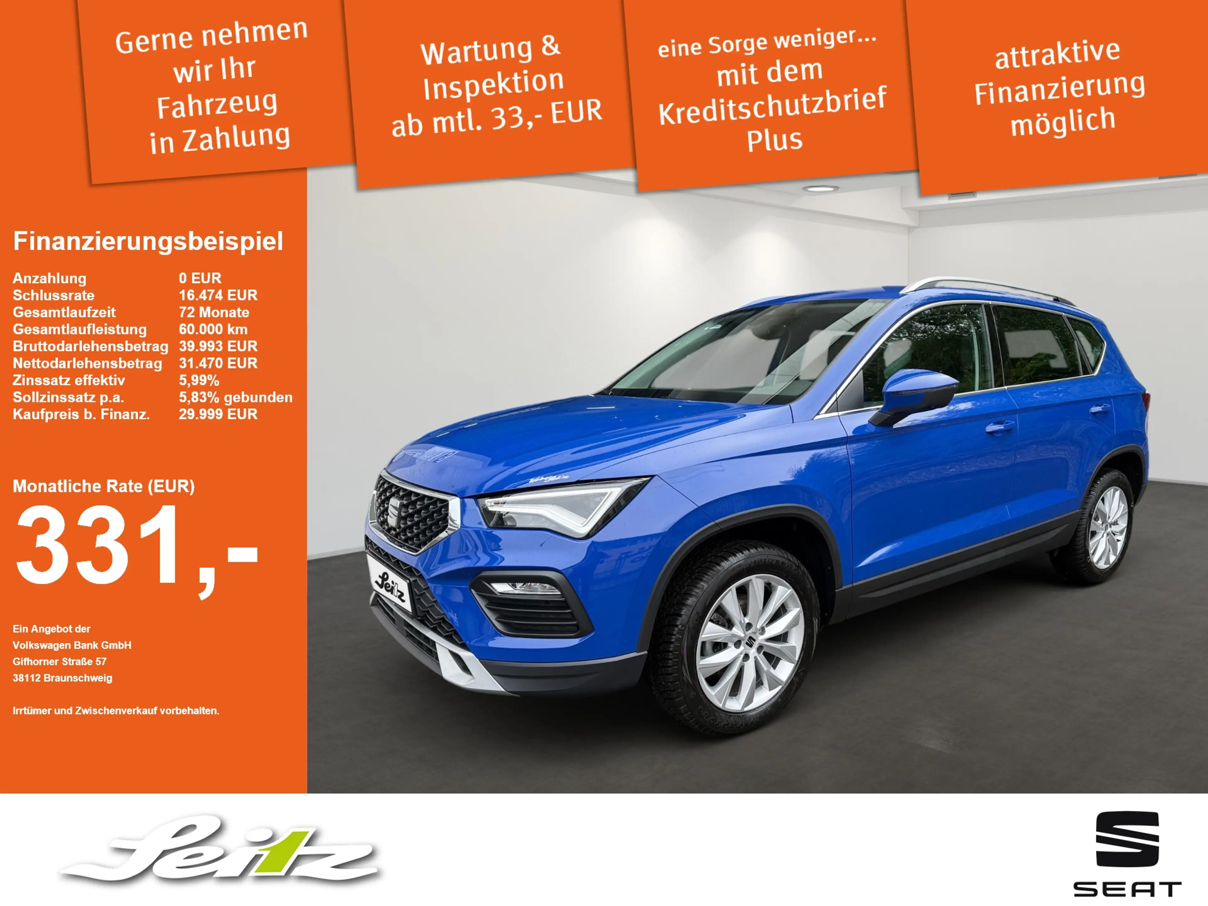 SEAT Ateca Road 1.5 TSI DSG Style Navi. LED. Einparkhilfe