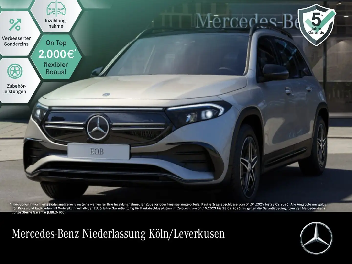 Mercedes-Benz EQB 300 4M AMG+NIGHT+PLUS-PAKET+PANO+KAMERA Silber - 1