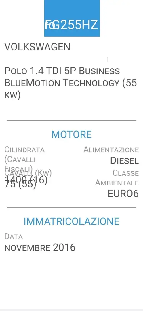 Volkswagen Polo VOLKSWAGEN POLO 1,4 TDI-UNICA PROPRIET-EURO 6 Grigio - 2