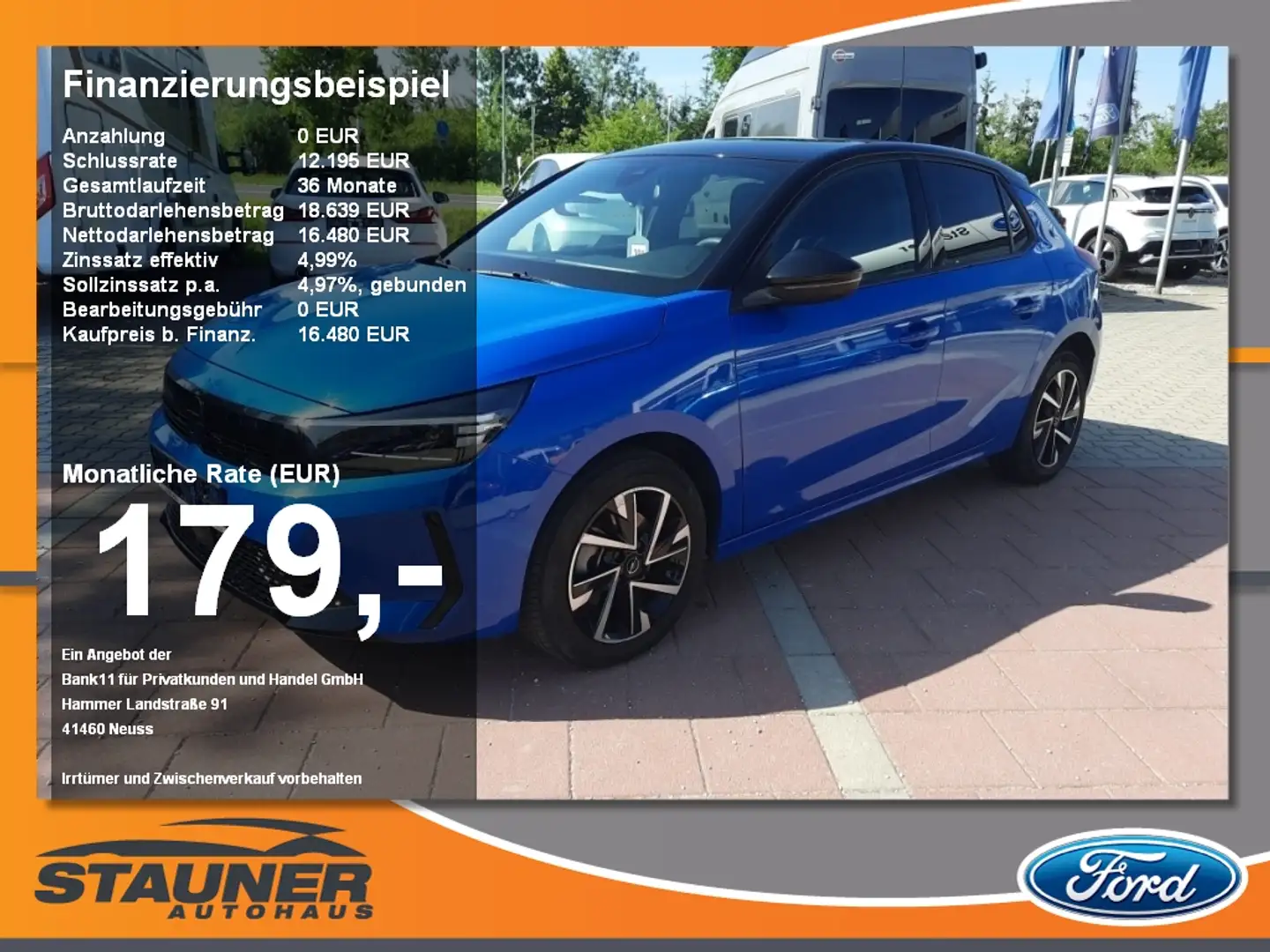Opel Corsa F 1.2 Turbo GS LED Navi Klima Kamera Синій - 1