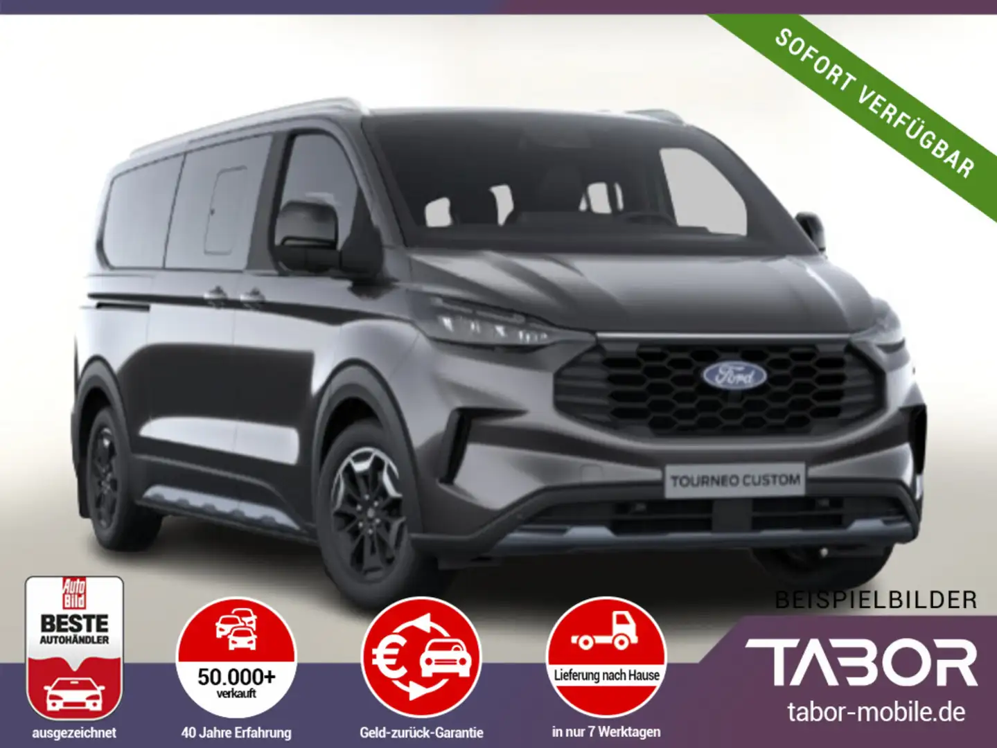 Ford Tourneo Custom 2.0 TDCi 170 Aut Active 320L2 Nav Grau - 1
