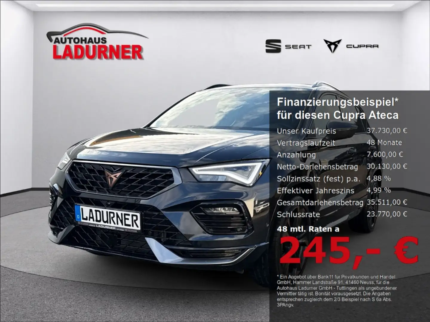 CUPRA Ateca 1.5 TSI DSG *AHK+PANO+Fahrassistenz-Paket* Noir - 1