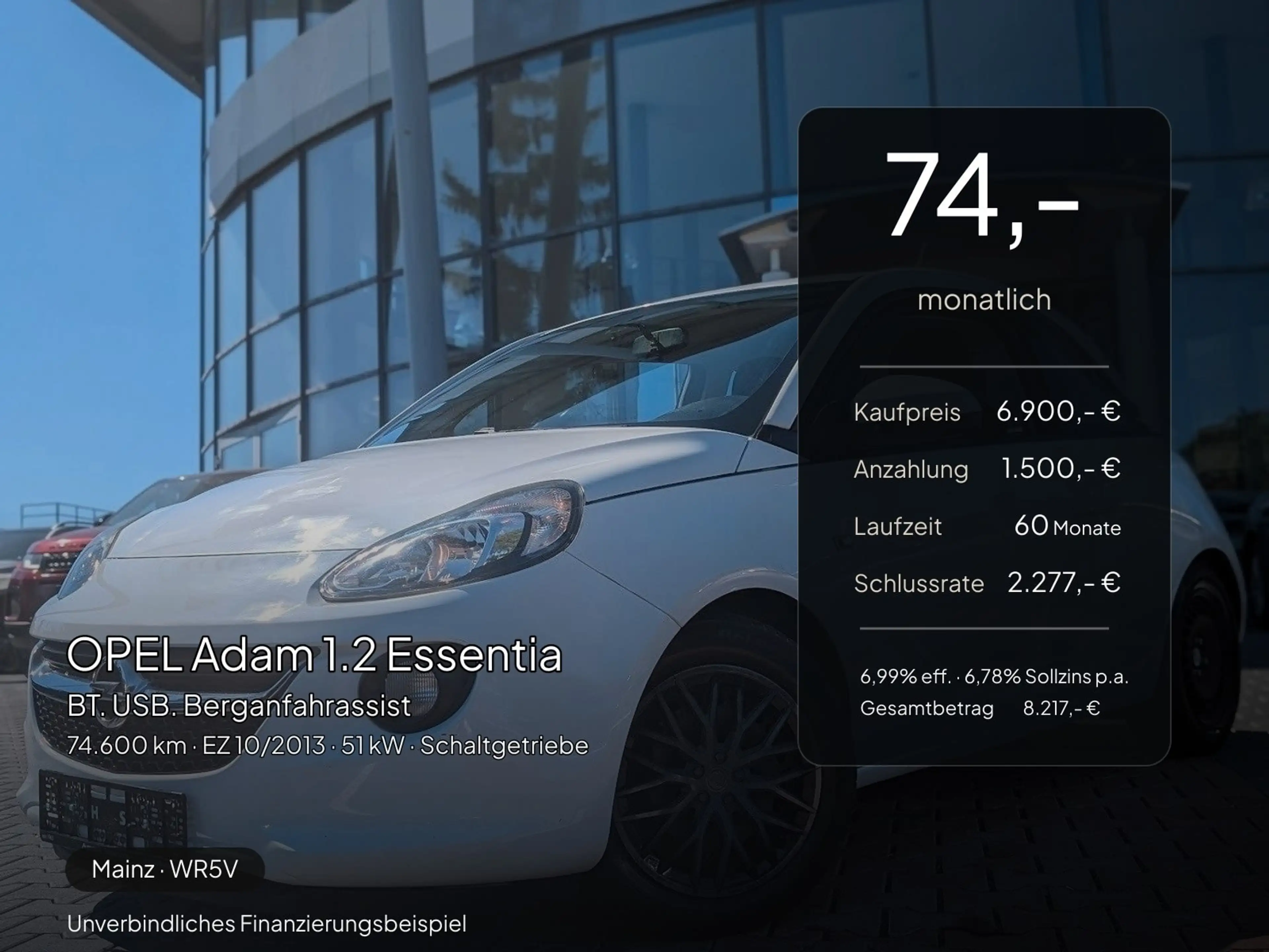Opel Adam Adam 1.2 Essentia BT. USB. Berganfahrassist — photo 2