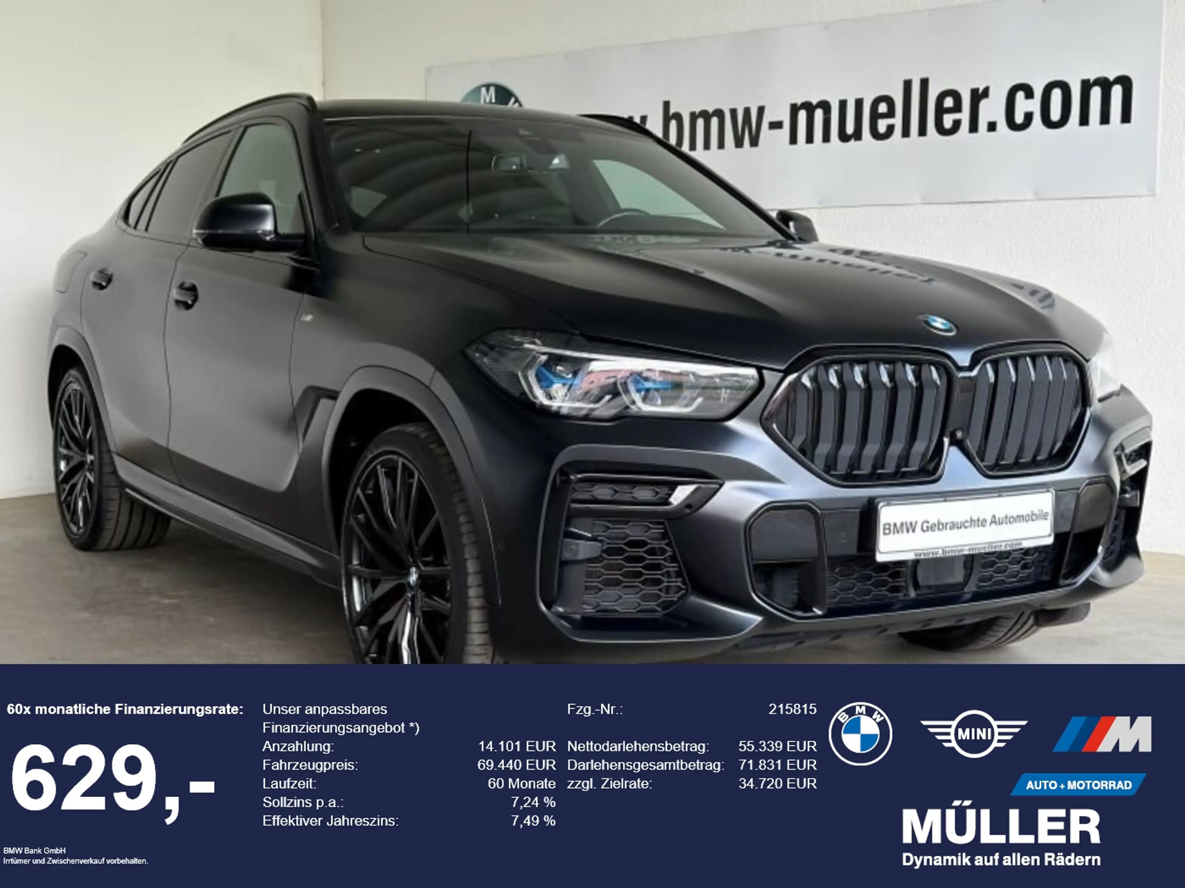 BMW X6 M 50i SHZ/LASER/INT/hk/HUD/360/PanSky/FondTV
