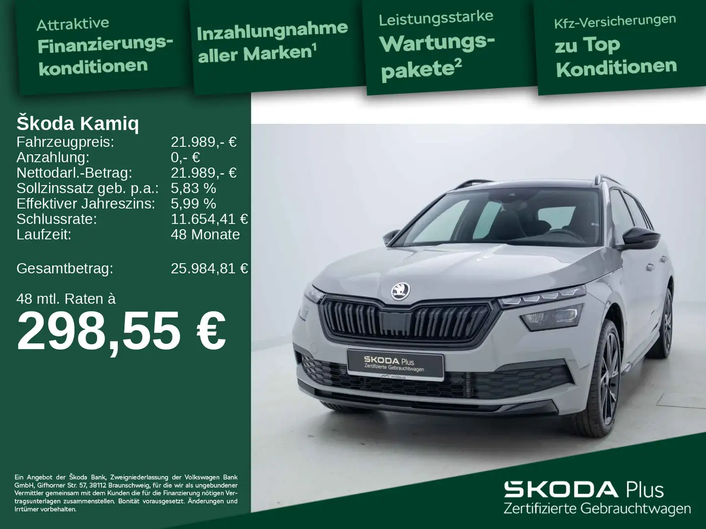 Skoda Kamiq 1.5 TSI Monte Carlo*DSG*PANO*AAC*PDC*RFK* Gris - 1
