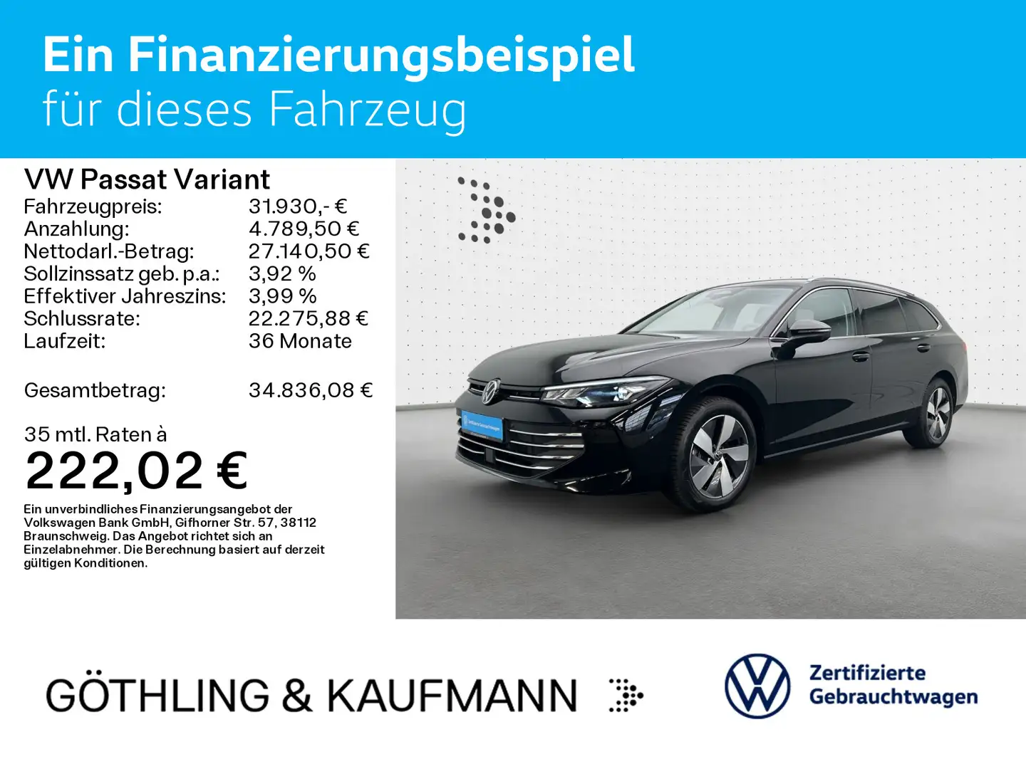 Volkswagen Passat Variant 1.5 eTSI DSG BUSINESS*LED*AHK*KAM Negro - 2