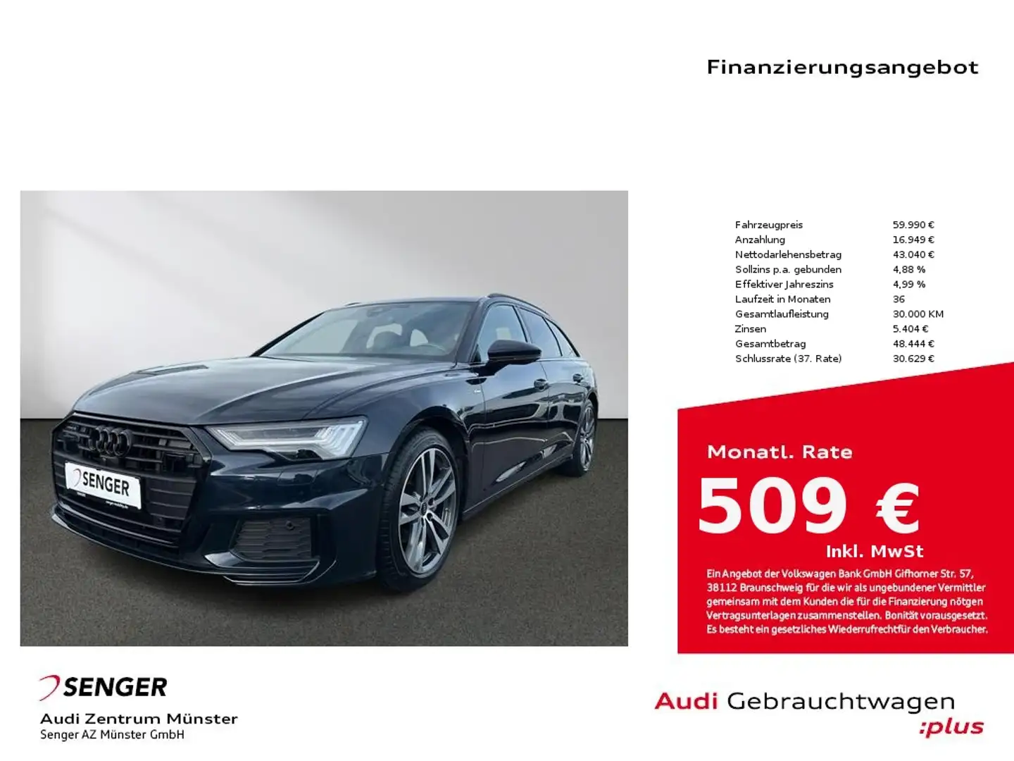 Audi A6 Avant sport 40 TDI quattro S tronic Pano AHK Blau - 1