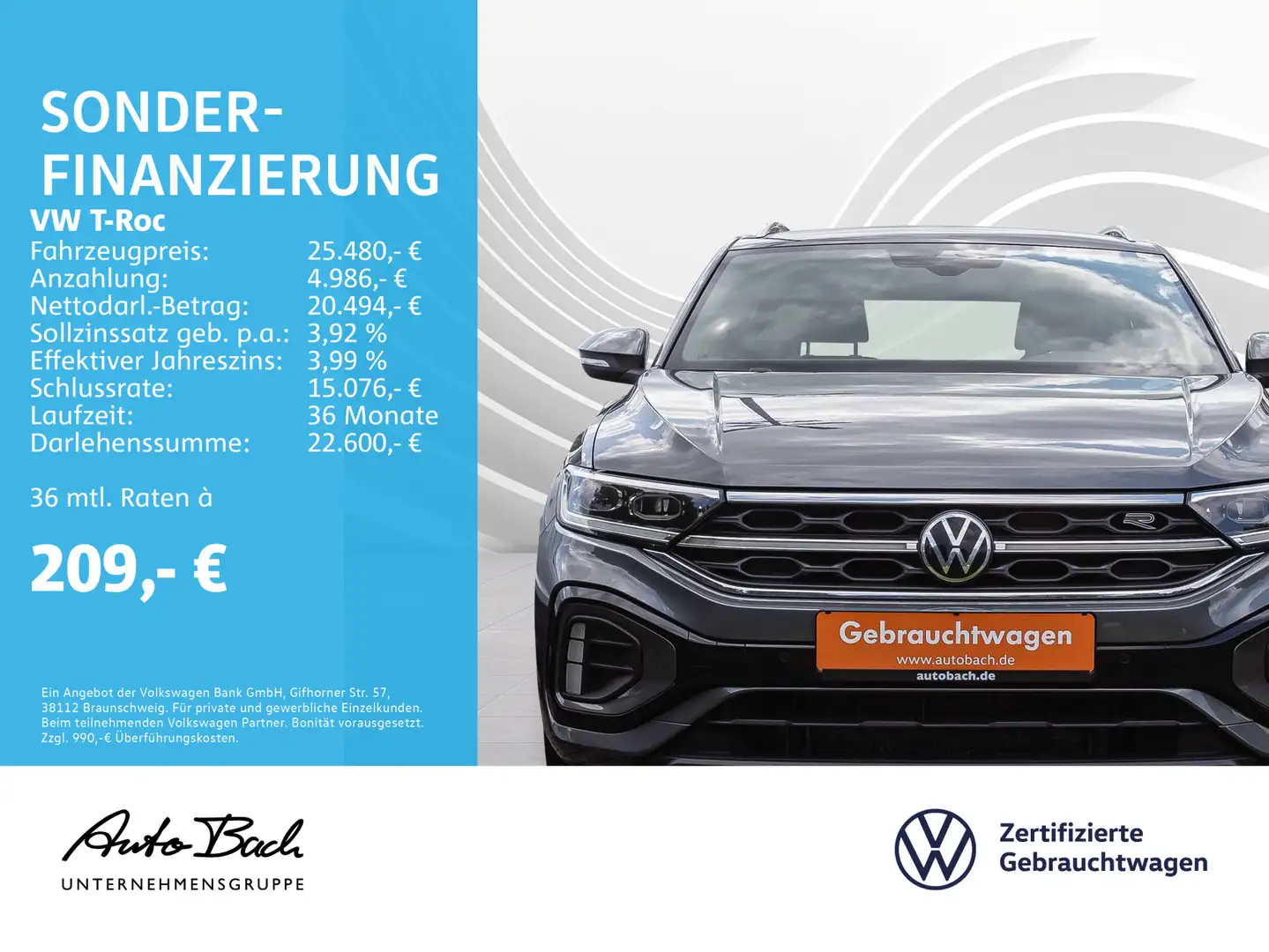 Volkswagen T-Roc 1.5 TSI "R-Line" DSG Navi LED Digital Cock Grau - 2