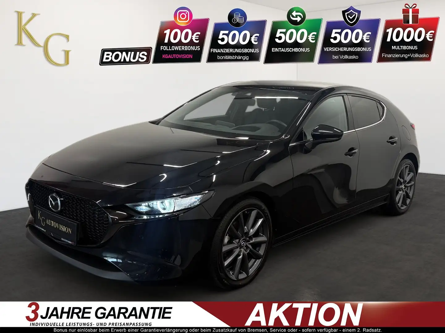 Mazda 3 SKYACTIV-G 2.0  Prime-Line ab ca. 160€ monatlich Schwarz - 1
