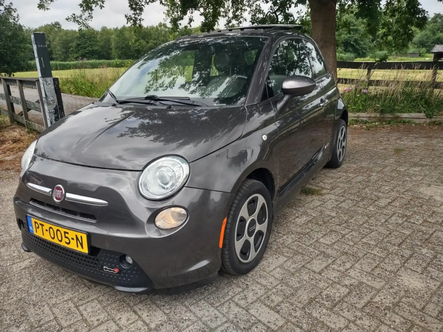 Fiat 500 E-Classic- Opendak- Summersale -2000 Korting!! Grijs - 1