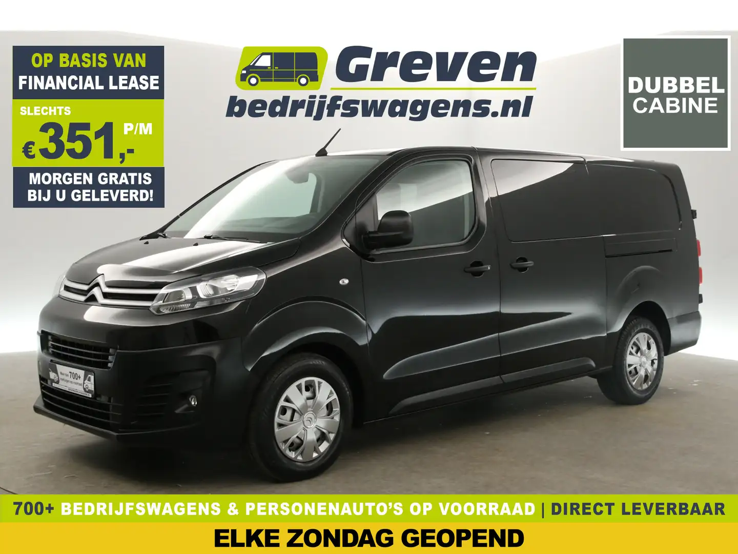 Citroen Jumpy 2.0 BlueHDI L3H1 | Dubbele Cabine | 6 Persoons | 3 Schwarz - 1