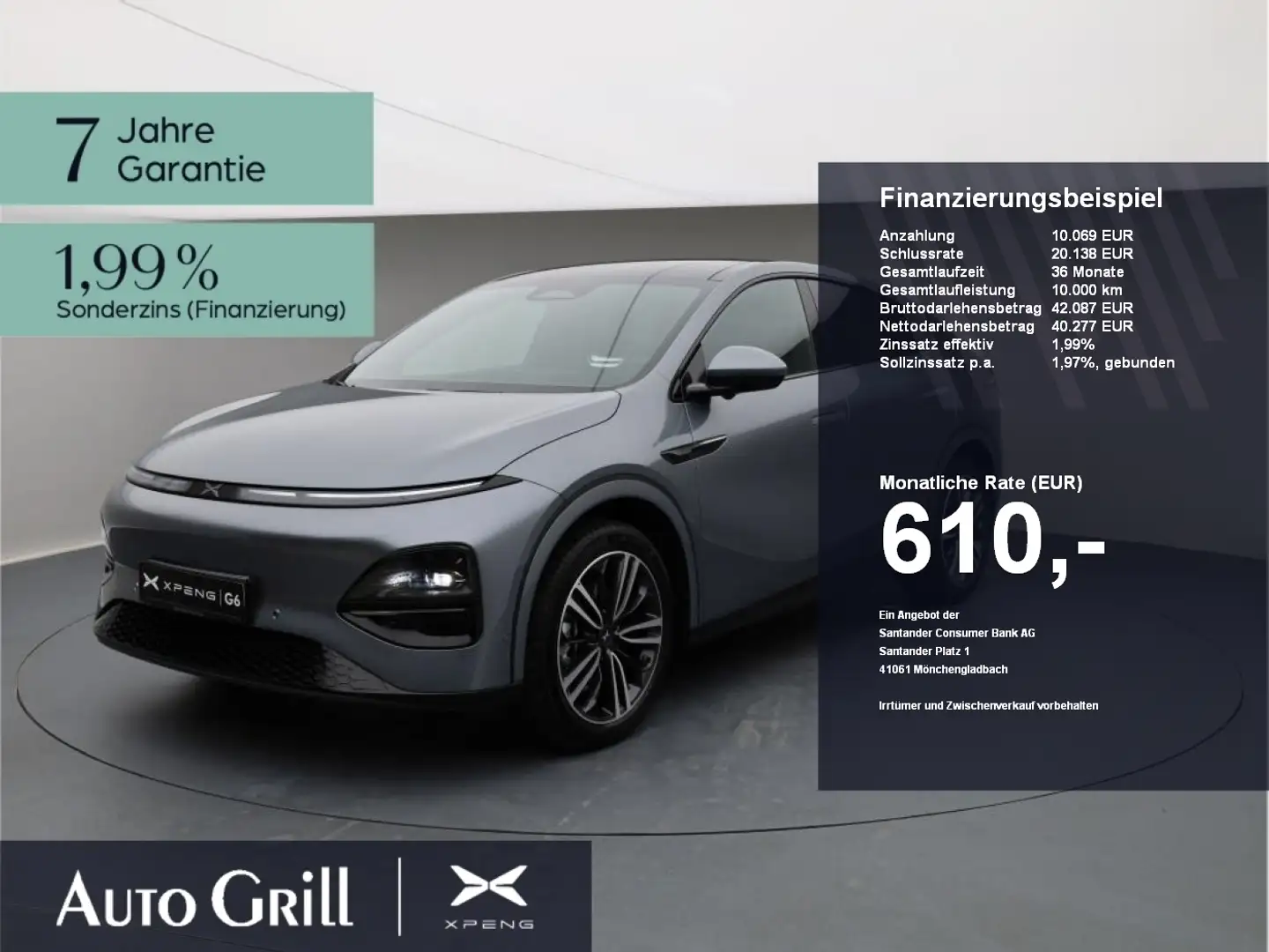 Xpeng G6 AWD Peformance AHK CarPlay 360Kam ACC Pano Grijs - 1