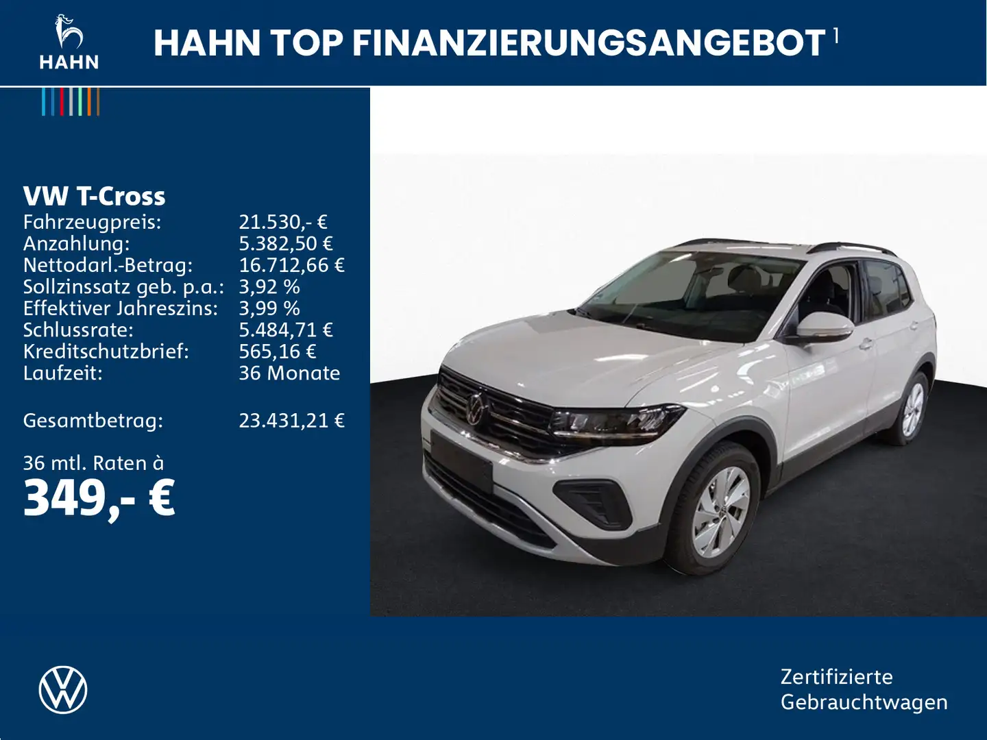 Volkswagen T-Cross 1.0TSI Life ACC Cam LED Navi PDC Sitzhei Grau - 2