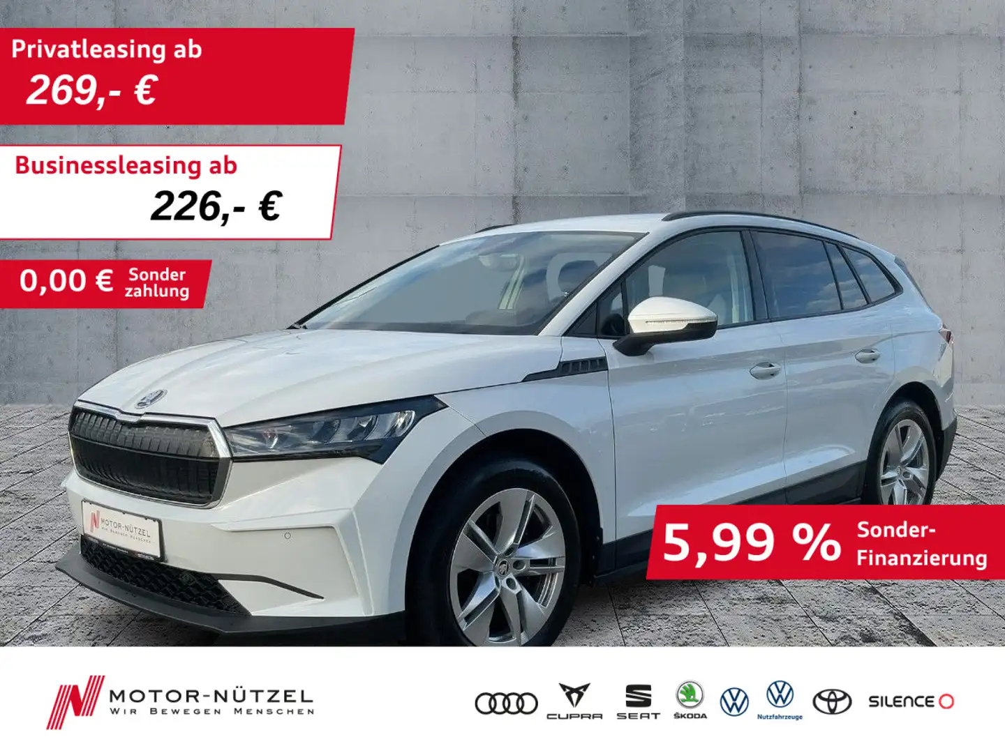 Skoda Enyaq iV 50 LOFT LED+NAVI+ACC+SHZ+DAB+KAMERA+19Z Weiß - 1