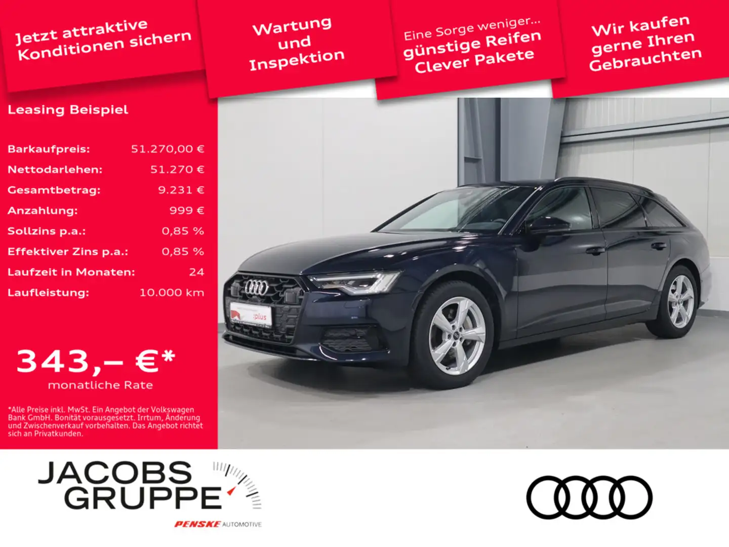 Audi A6 Avant 45 TFSI advanced*Pano*Matrix*TopView * Blau - 1