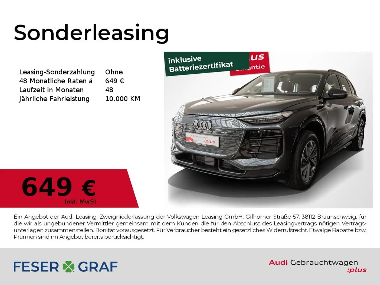 Audi Q6 e-tron 55 e-tron qu.,LED,Kamera,Navi,ACC Grau - 1