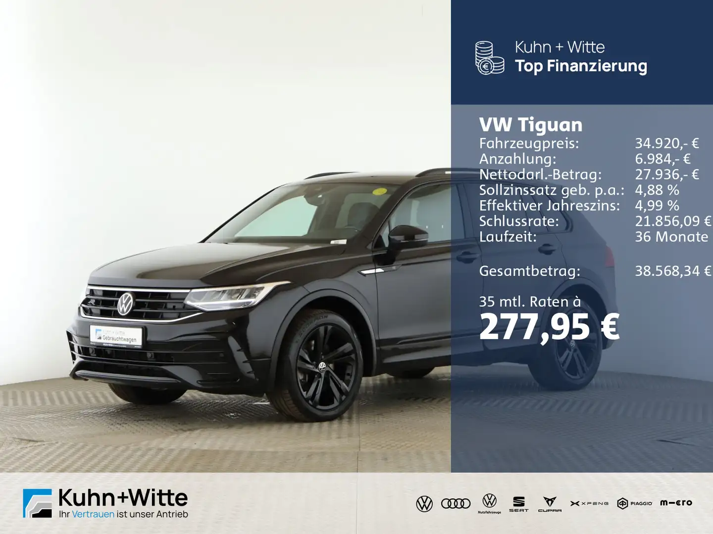 Volkswagen Tiguan 2.0 TDI R-Line 4M *AHK*LED*RFK*H-K*Navi* Schwarz - 1