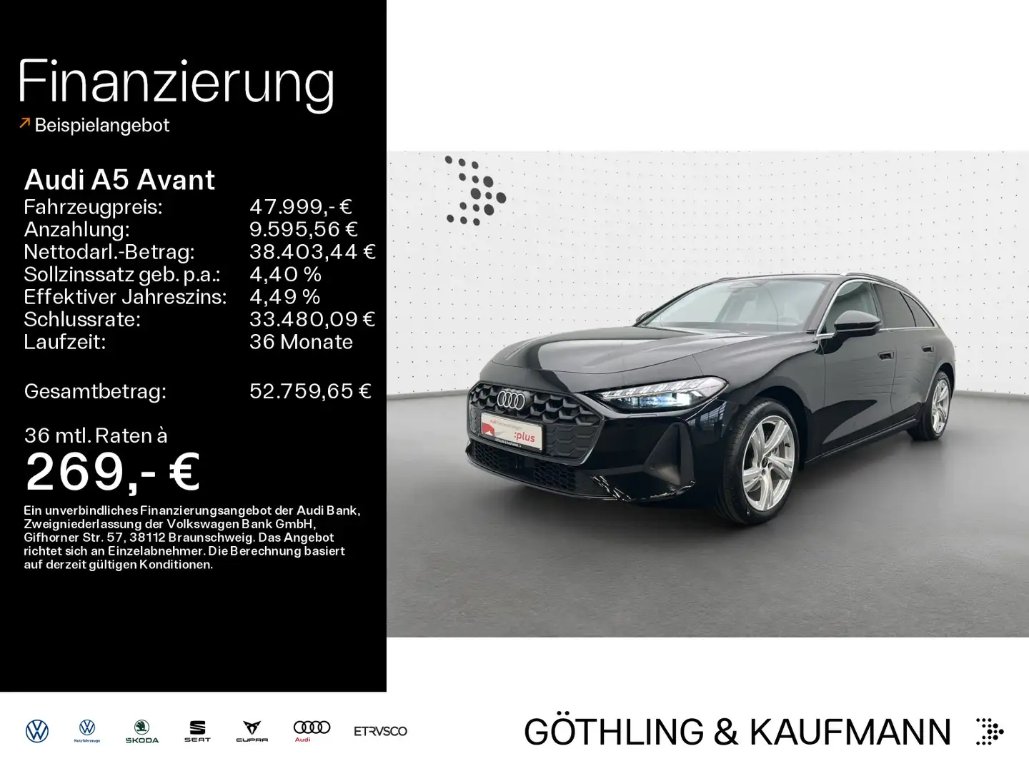 Audi A5 40 TDI S tro*B&O*HUD*LED*Virtual*Navi+* Schwarz - 1