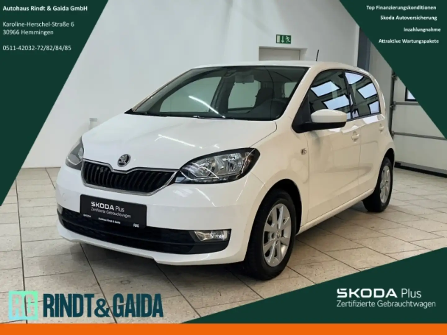 Skoda Citigo 1.0 Style SHZ Klimaautom Freisprech BC Weiß - 1
