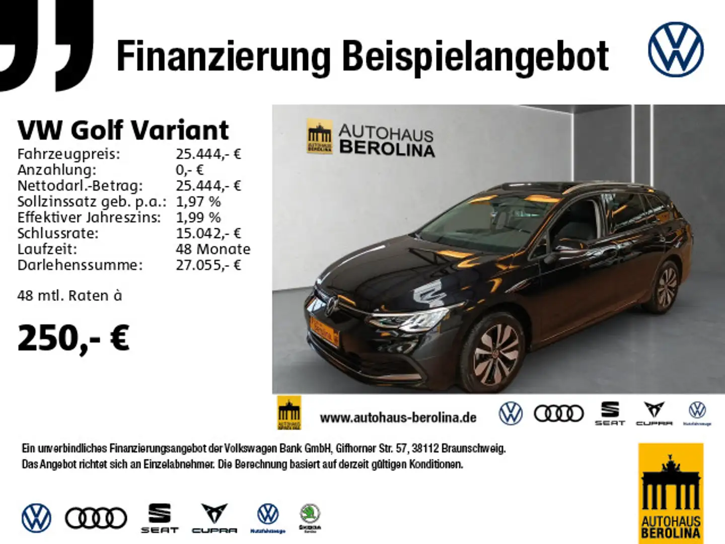 Volkswagen Golf Variant Golf VIII Variant 1.0 eTSI Move DSG *PANO*ACC* Schwarz - 1