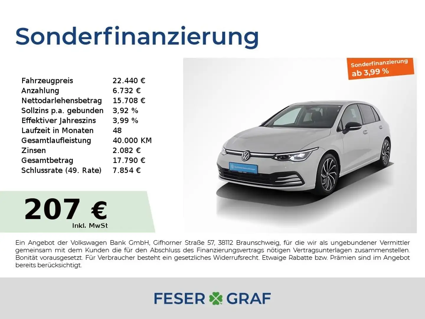 Volkswagen Golf 1.5 TSI Active AHK / LED / Rückfahrkamera Weiß - 1