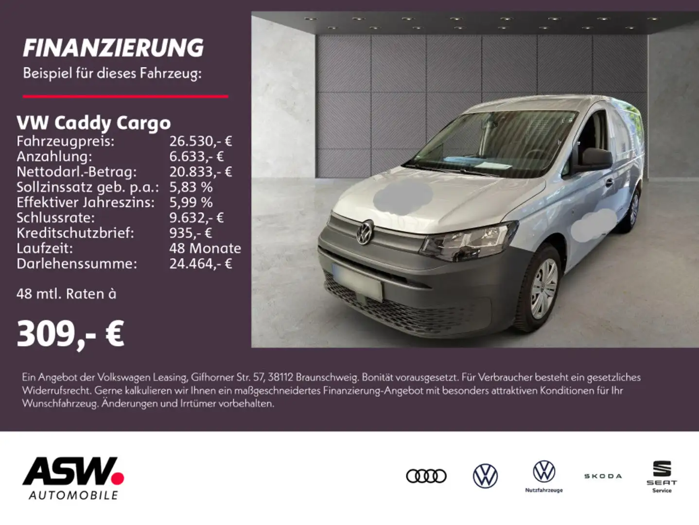 Volkswagen Caddy Maxi 2.0TDI Klima Navi PDC DAB+ Silber - 1
