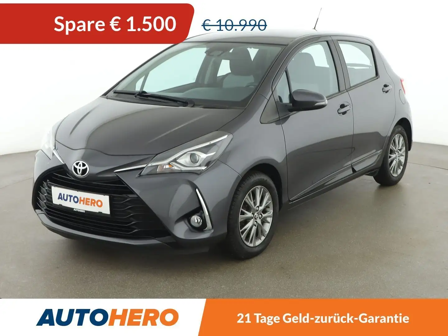 Toyota Yaris 1.0 VVT-i *CAM*SPUR*KLIMA*BT*ALU* Gris - 1