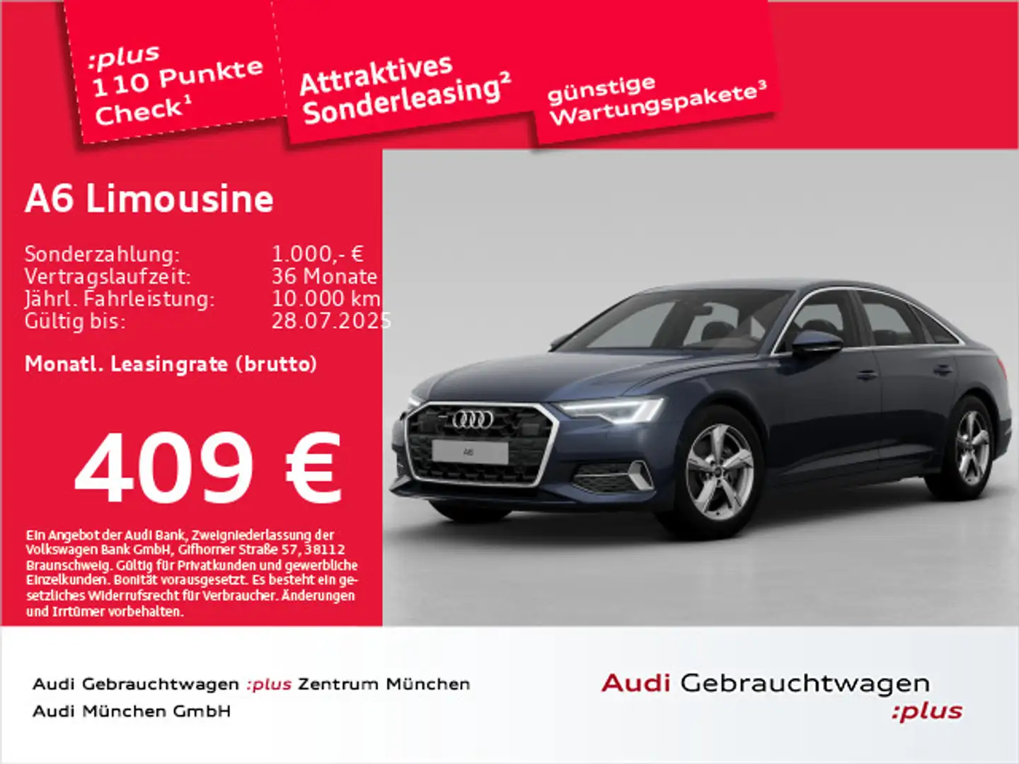 Audi A6 40 TDI qu. S tronic advanced ACC/Vi Blau - 1