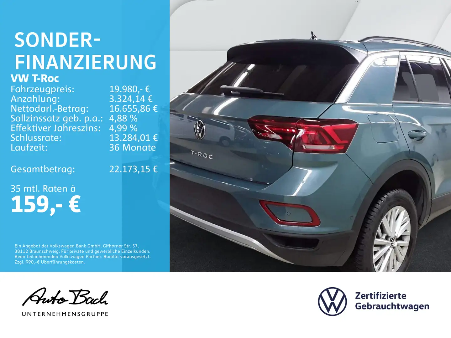 Volkswagen T-Roc 1.0 TSI "Life" Navi LED Digital Cockpit EP Blau - 2