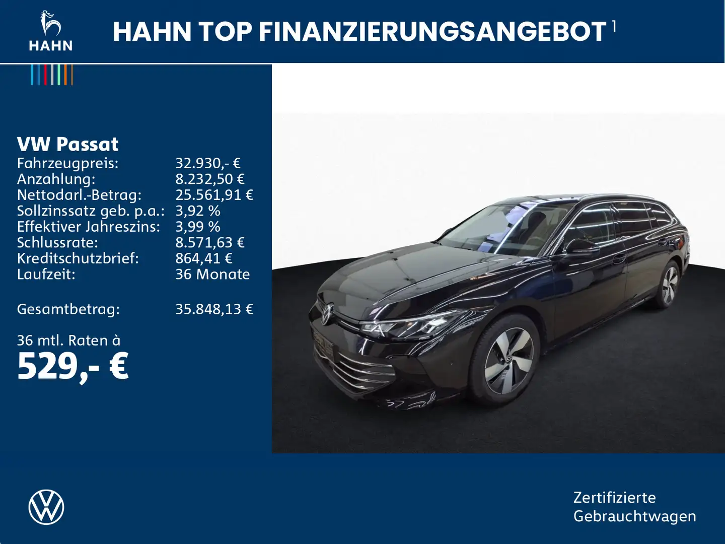 Volkswagen Passat 1.5eTSI DSG Business 360° AHK LED Navi Schwarz - 2