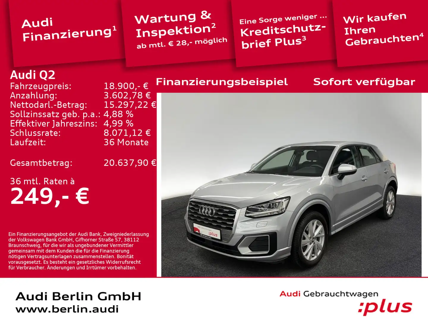 Audi Q2 Sport 30 TFSI 6-Gang NAVI LED PDC Zilver - 1