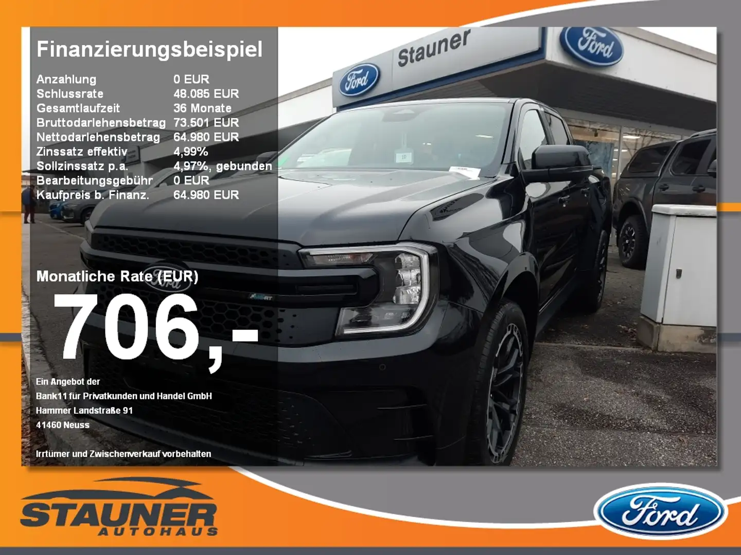 Ford Ranger MS-RT 3.0l EcoBlue LED 360°Kamera B&O Nero - 1