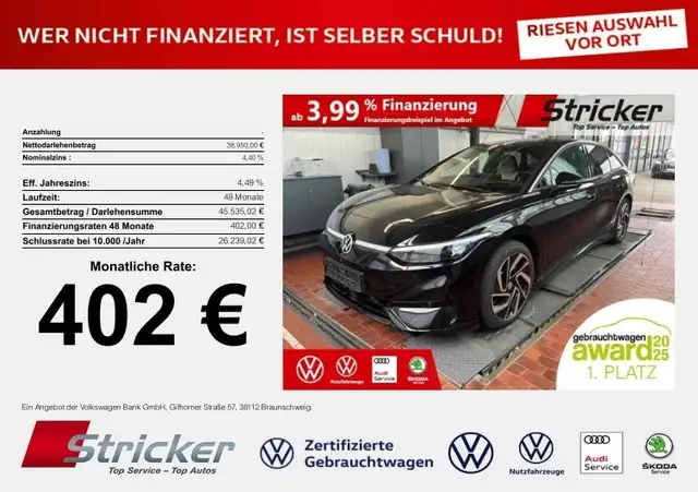 Volkswagen ID.7 Pro 210/77 402,-ohne Anzahlung ACC H&K Travel Kam