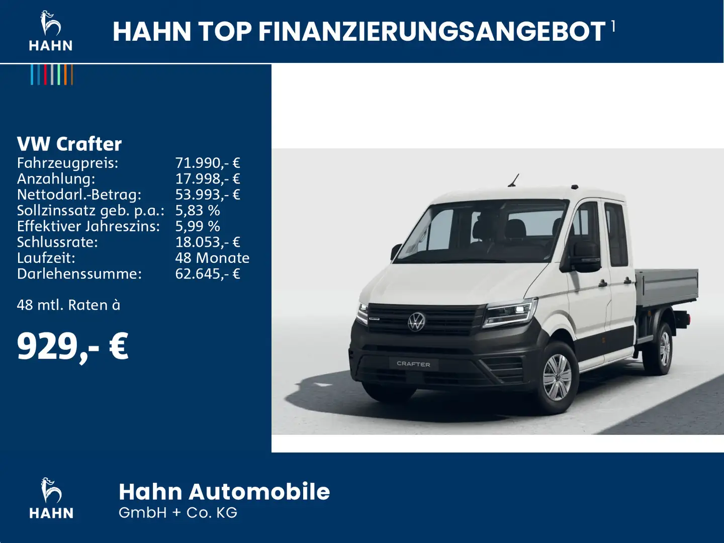 Volkswagen Crafter 35 Fahrgestell Doppelkabine 2,0 Weiß - 2