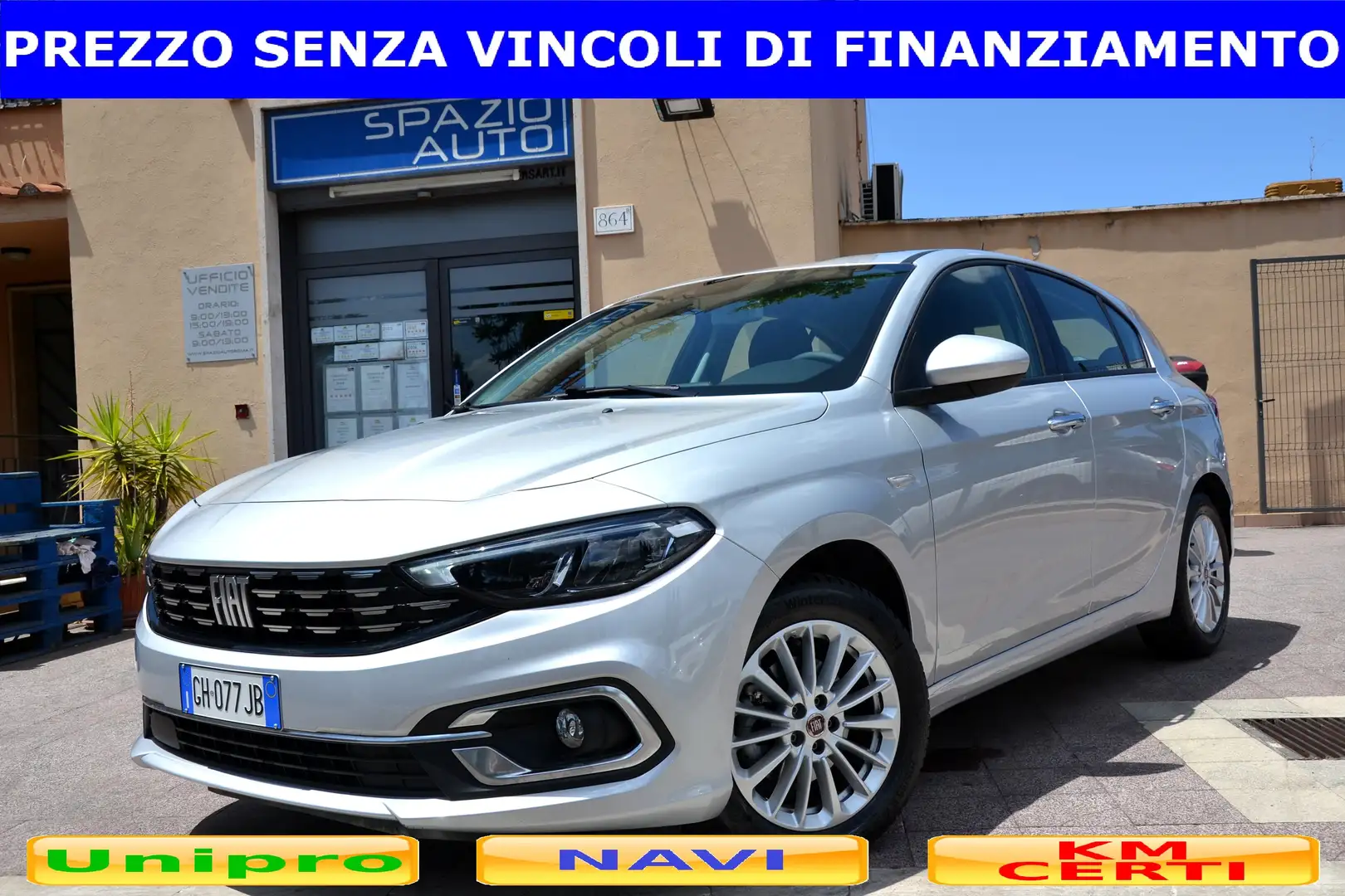 Fiat Tipo 1.3 Mjt 95CV **KM7000 REALI**NAV-LED-RETROCAM** Argento - 1