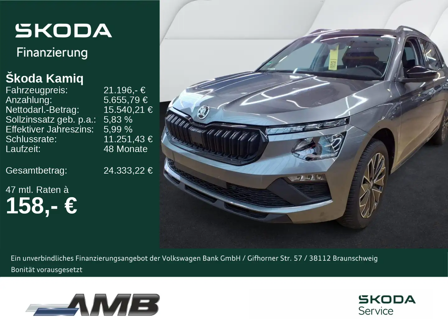 Skoda Kamiq Tour 1.0 TSI Matrix-LED/Black/Sitzhzg/RFK Grau - 1