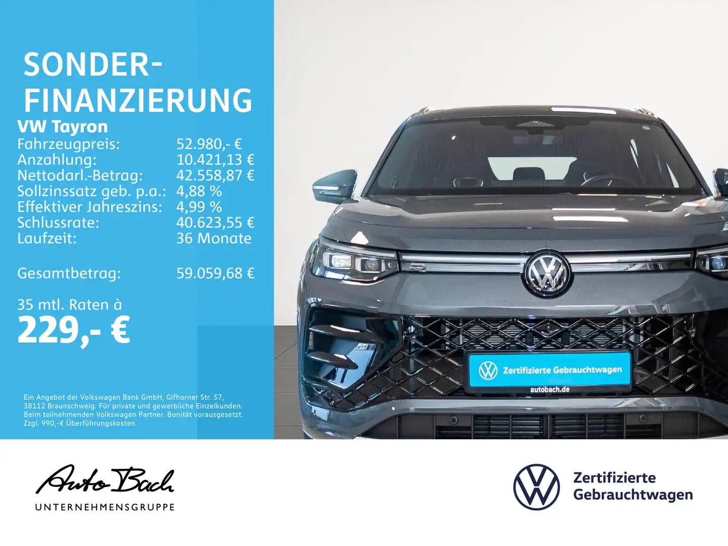 Volkswagen Tayron 2.0 TDI "R-Line" 4M DSG Navi LED Standhzg Gris - 2