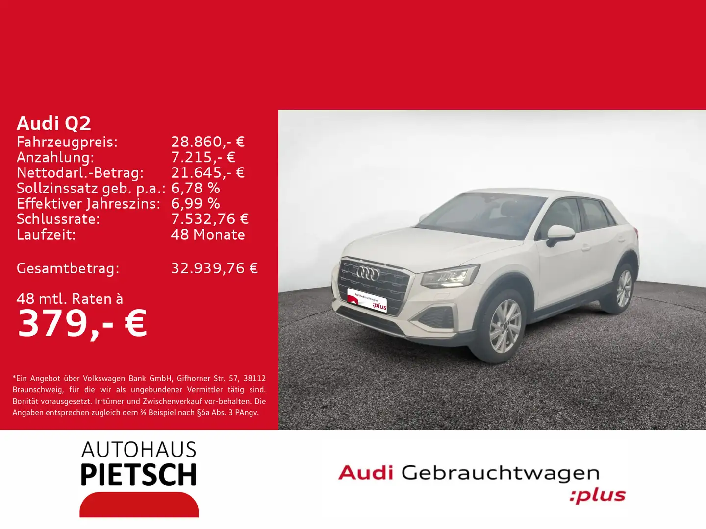Audi Q2 35 TFSI advanced S-tronic AHK Navi Weiß - 1