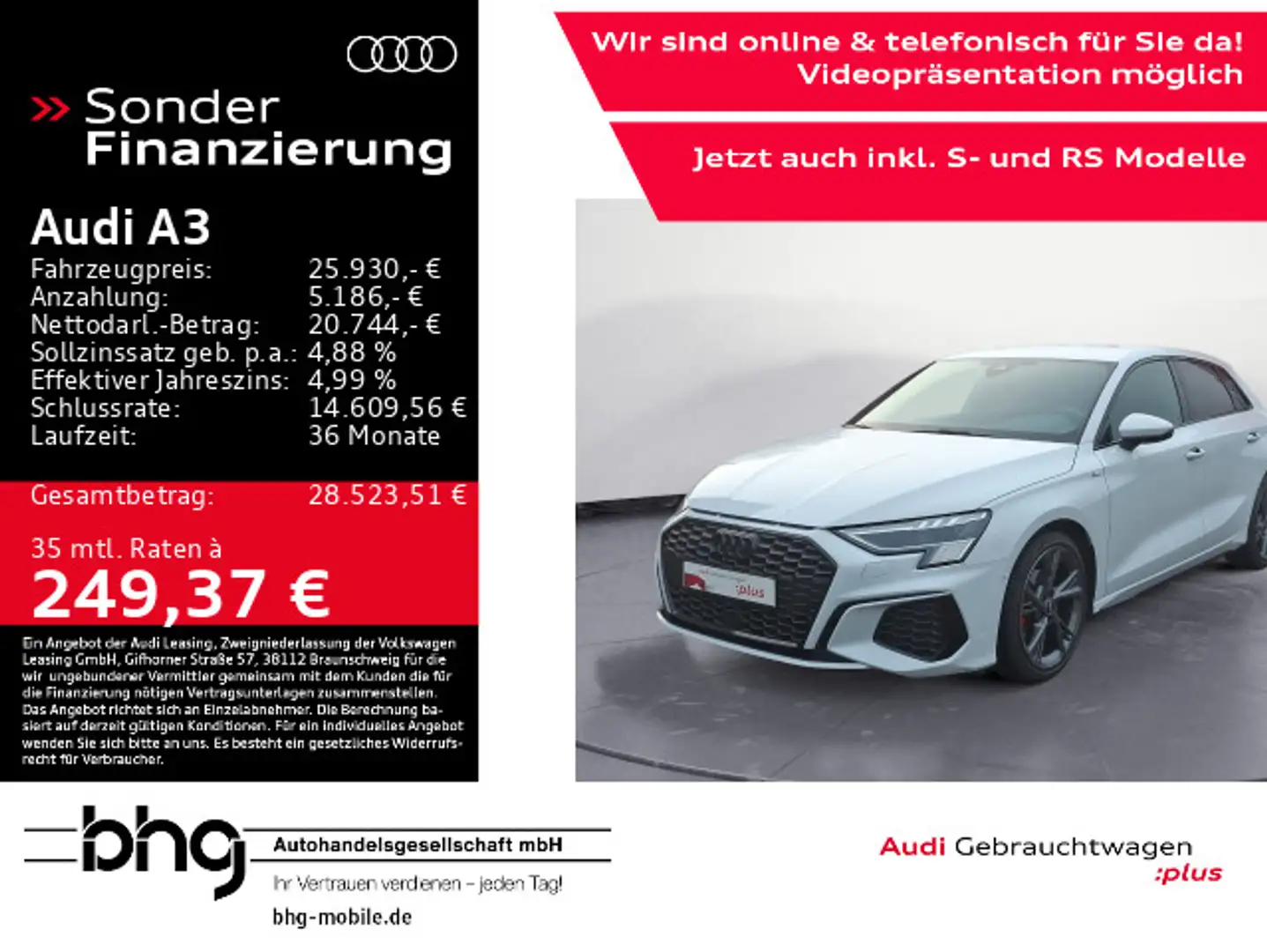 Audi A3 35 TDI Sportback S line Weiß - 1