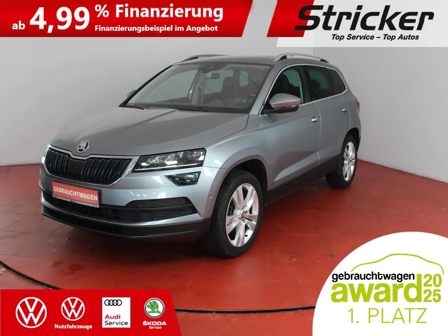 Skoda Karoq Style 2.0TDI 4x4 DSG 296,-ohne Anzahlung Navi Kam Silber - 1