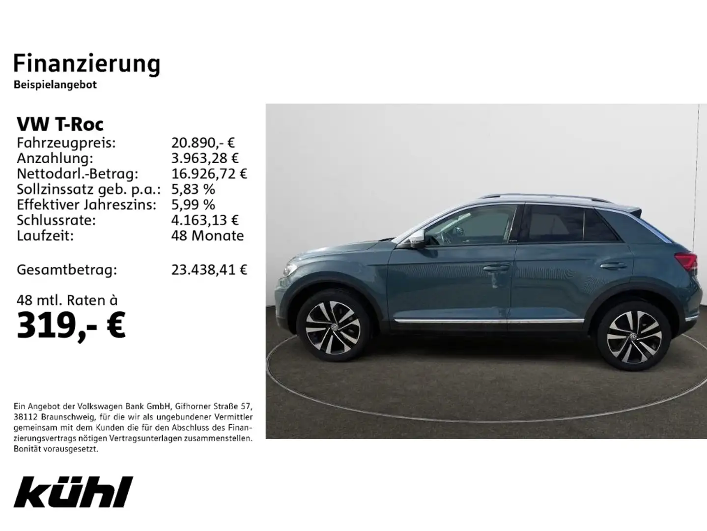 Volkswagen T-Roc 2.0 TDI DSG IQ.DRIVE Navi,AHK,LED,Standhz. Blau - 2