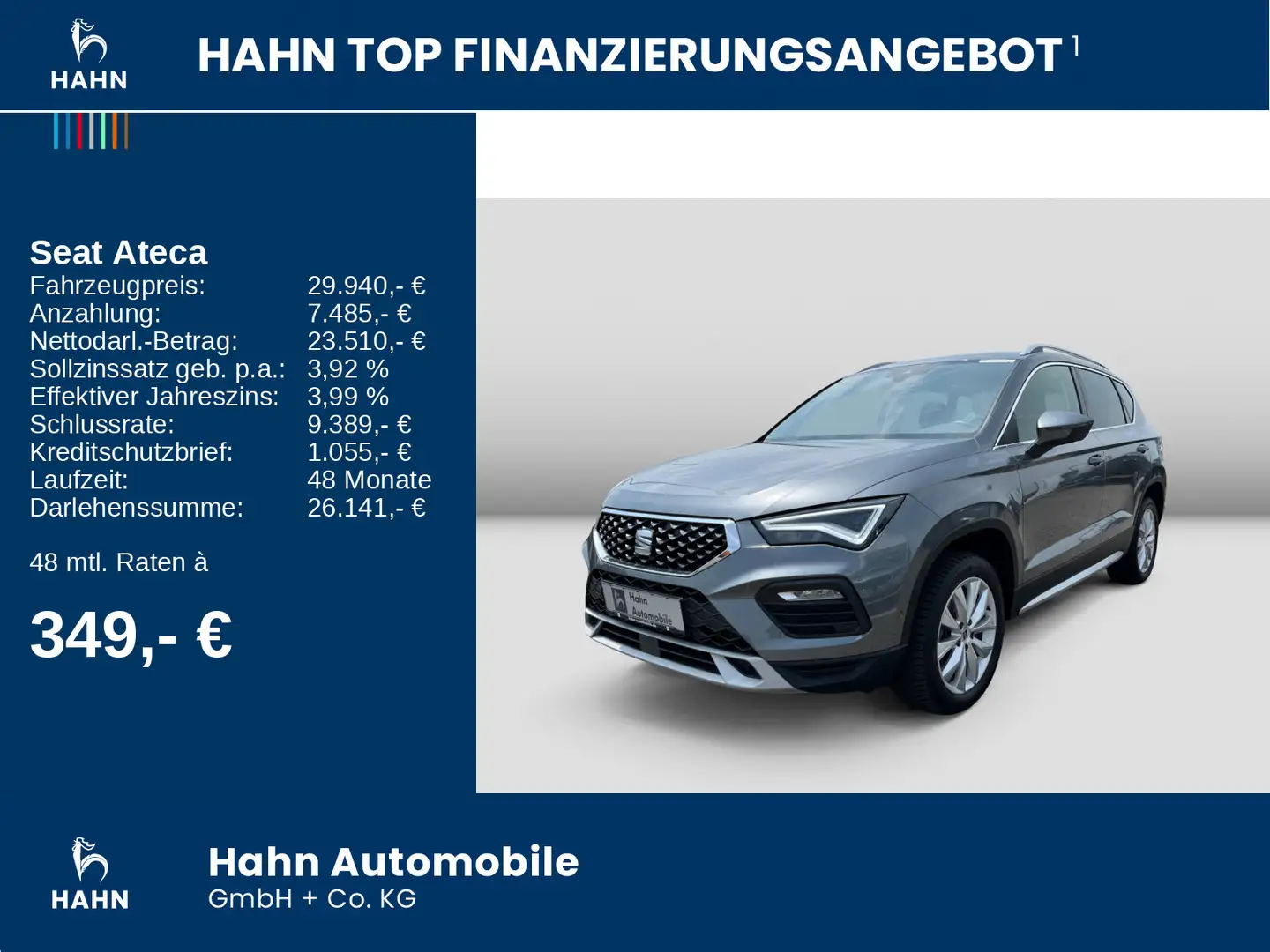 SEAT Ateca 1.5TSI DSG Xperience LED AHK Parklenk CAM Grau - 2