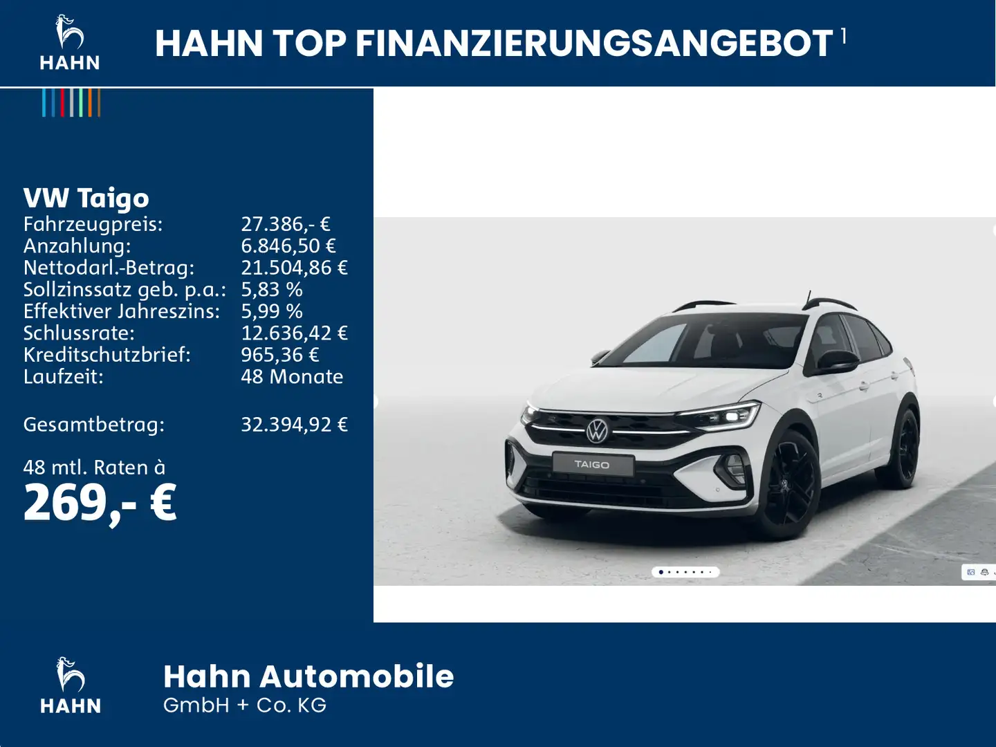 Volkswagen Taigo R-Line 1,0 l TSI OPF 116 PS DSG Weiß - 2