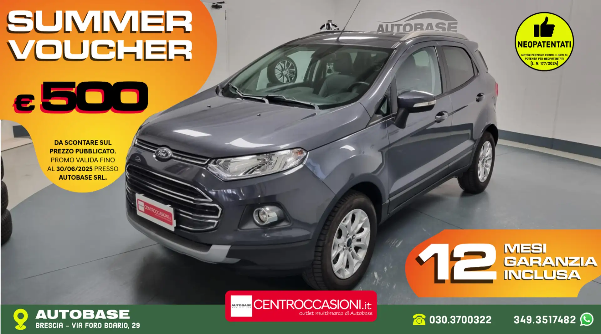 Ford EcoSport 1.0 ecoboost Titanium 125cv E6 Grigio - 1