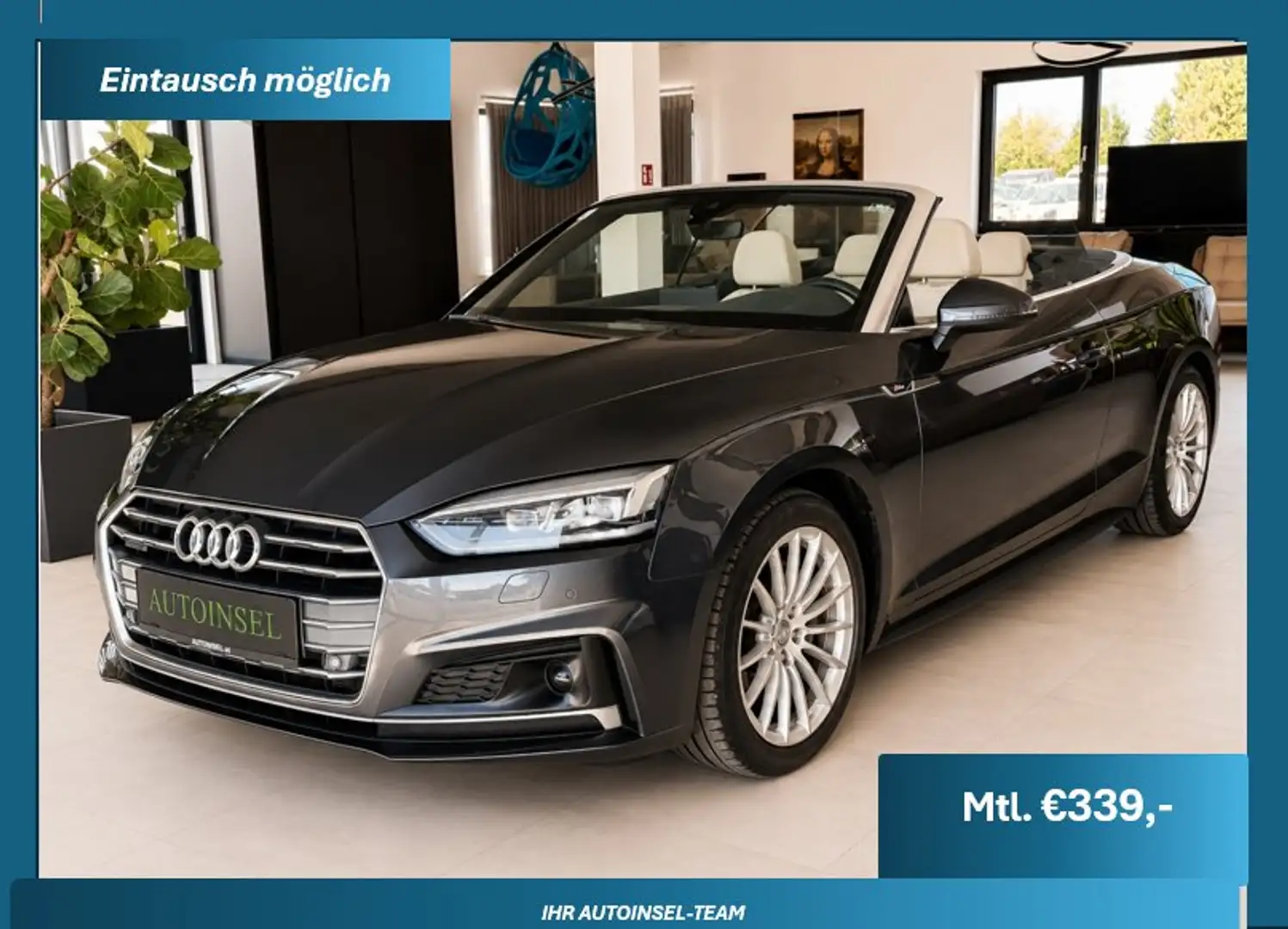 Audi A5 quattro Cabrio S-Line B&O Grau - 1